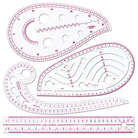 4pcs Set Tailor Measuring Ruler Kit DIY Tailor Patterns Sewing Drawing Quilting Tools Clothing Patchwork Cutting Curve Craft