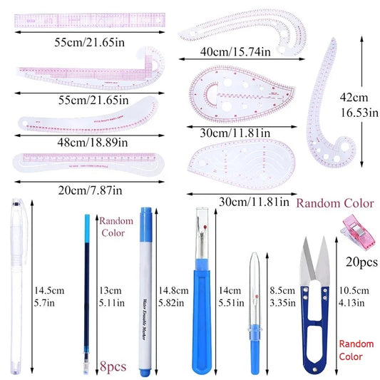Plastic French Curve Ruler Sewing Set