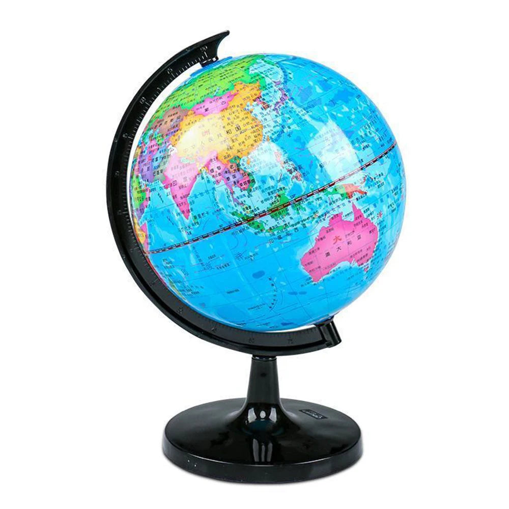 360-Degree Rotating Student Globe Geography Educational Decoration Children Learn Globe World Earth Map Teaching Aids 30X21.5CM