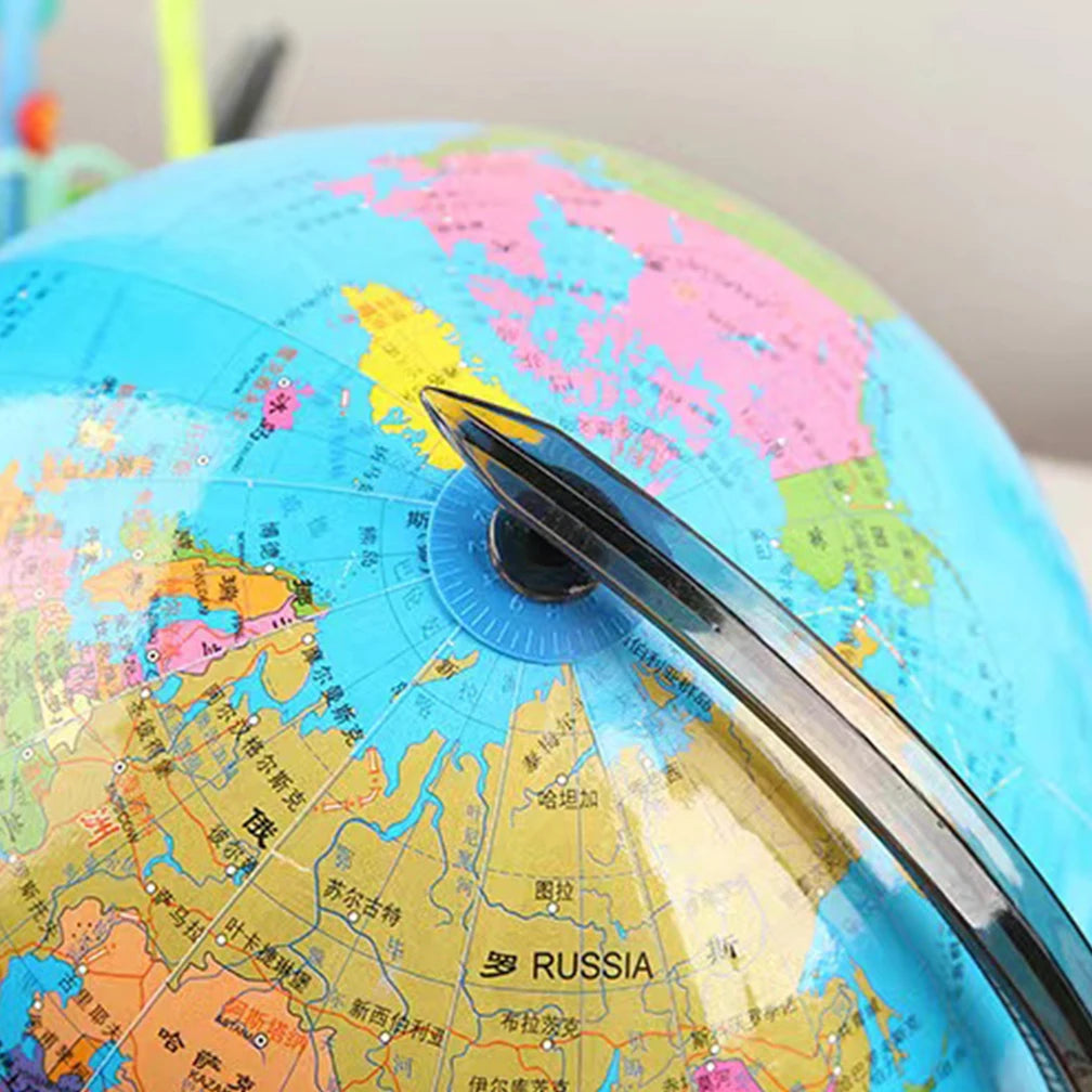 360-Degree Rotating Student Globe Geography Educational Decoration Children Learn Globe World Earth Map Teaching Aids 30X21.5CM