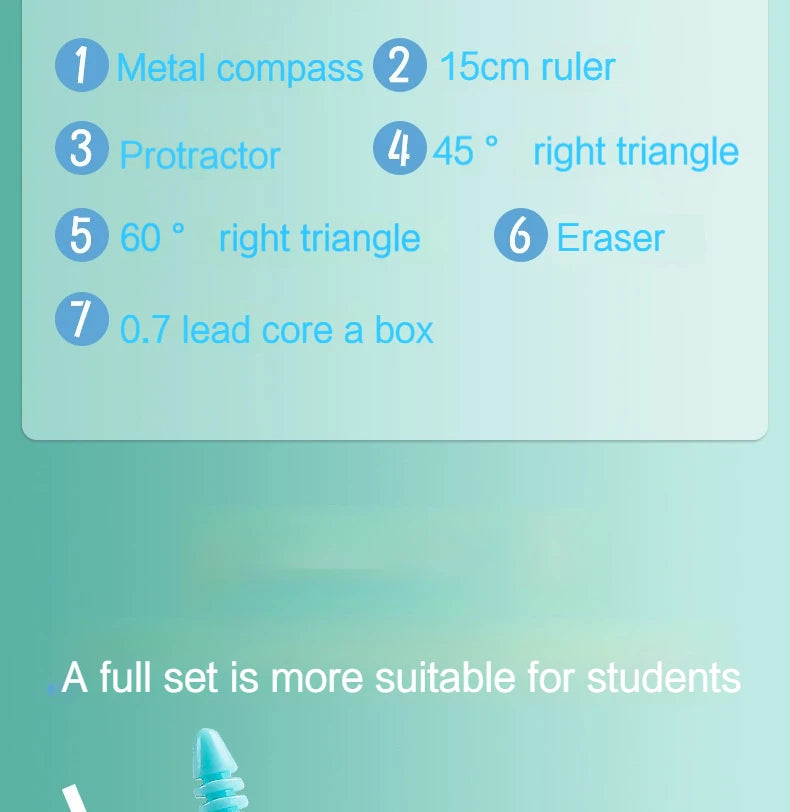 7Pcs/Set Student Compass