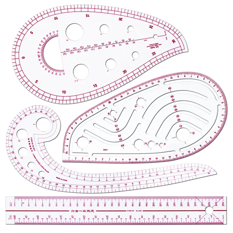 4pcs Set Tailor Measuring Ruler Kit DIY Tailor Patterns Sewing Drawing Quilting Tools Clothing Patchwork Cutting Curve Craft
