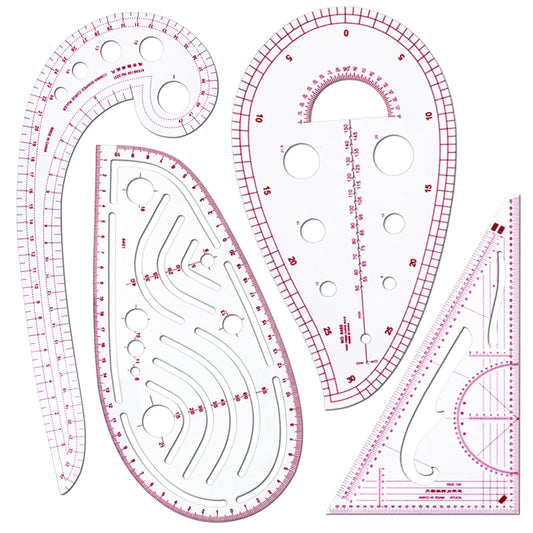 4pcs Set Tailor Measuring Ruler Kit DIY Tailor Patterns Sewing Drawing Quilting Tools Clothing Patchwork Cutting Curve Craft