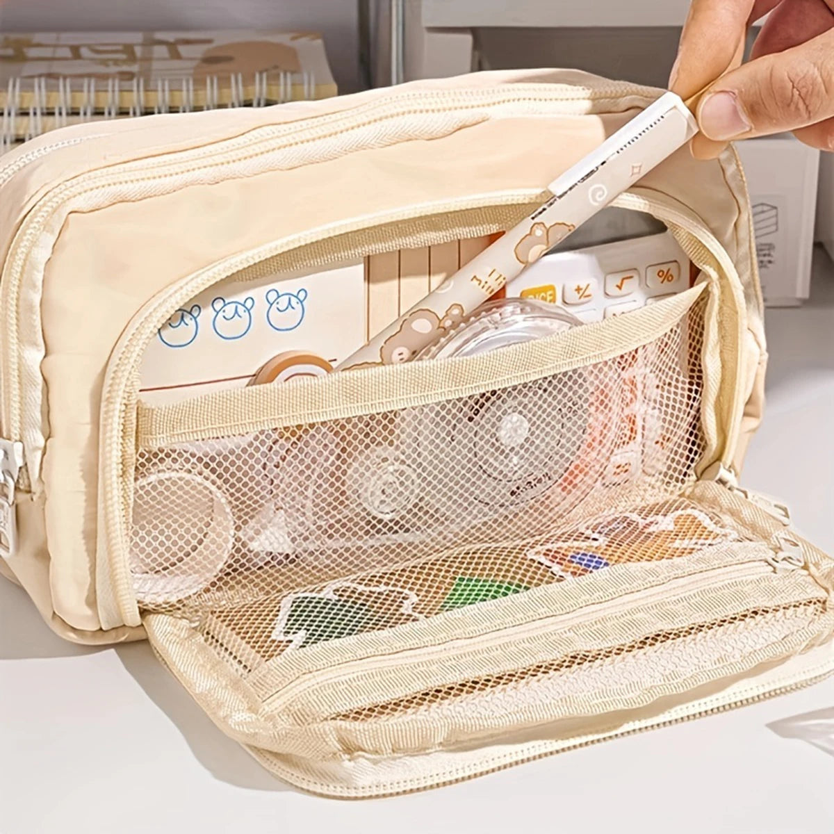 Large Capacity 3 Layers Pen Case