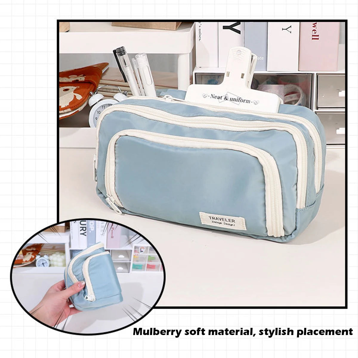 Large Capacity 3 Layers Pen Case