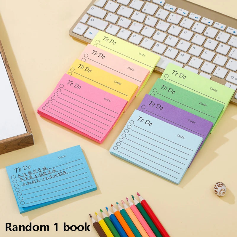 50 sheets Memo Pads Kawaii Solid To Do List Tearable Message Notes Daily Planner Sticky Notes Korean Stationery Writing Pads