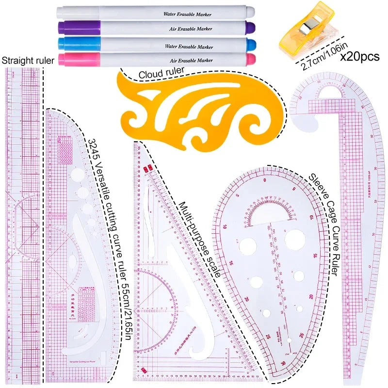 Plastic French Curve Ruler Sewing Set