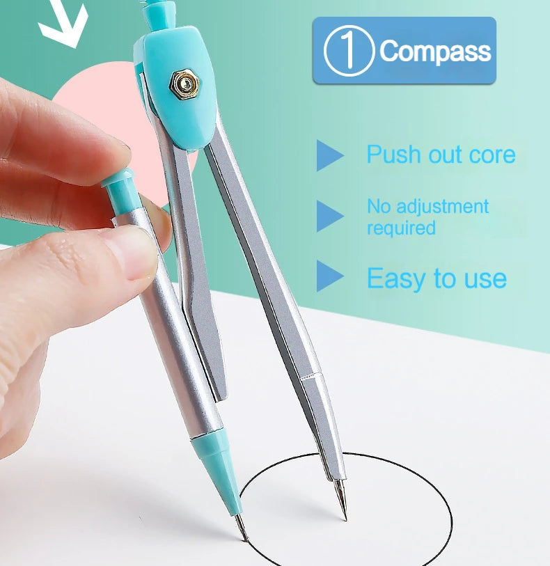 7Pcs/Set Student Compass