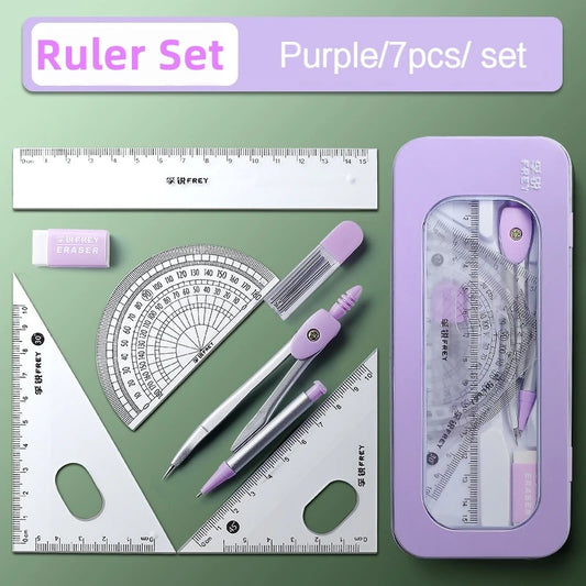 7Pcs/Set Student Compass