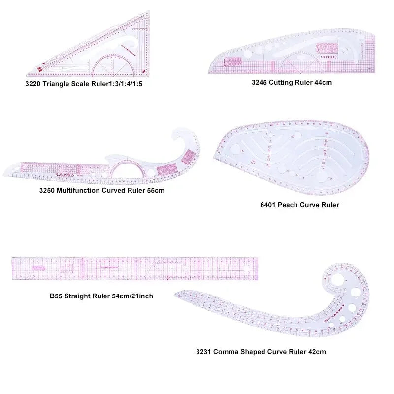 Plastic French Curve Ruler Sewing Set