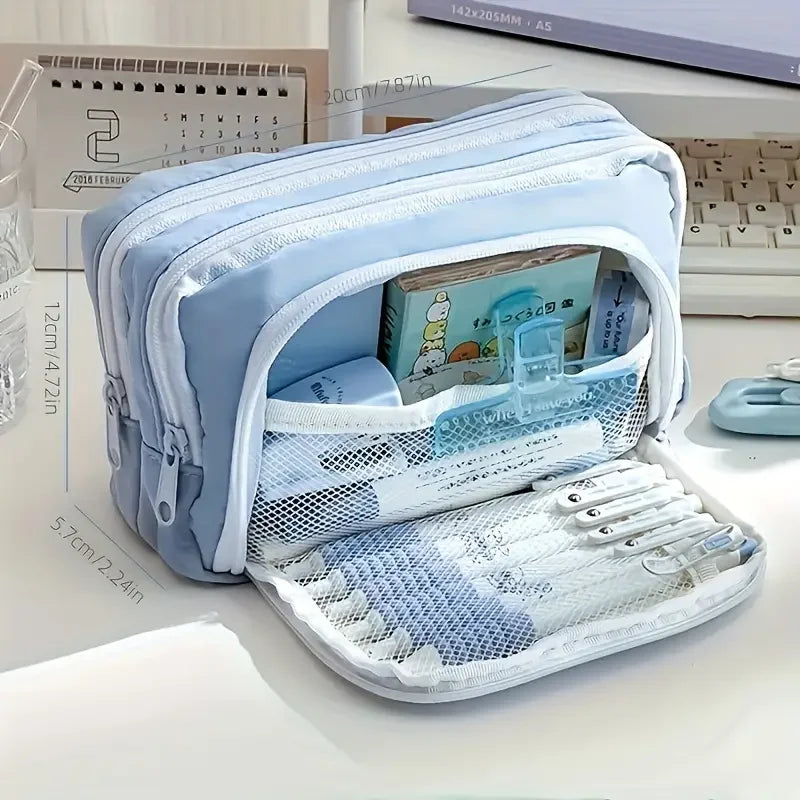 Large Capacity 3 Layers Pen Case