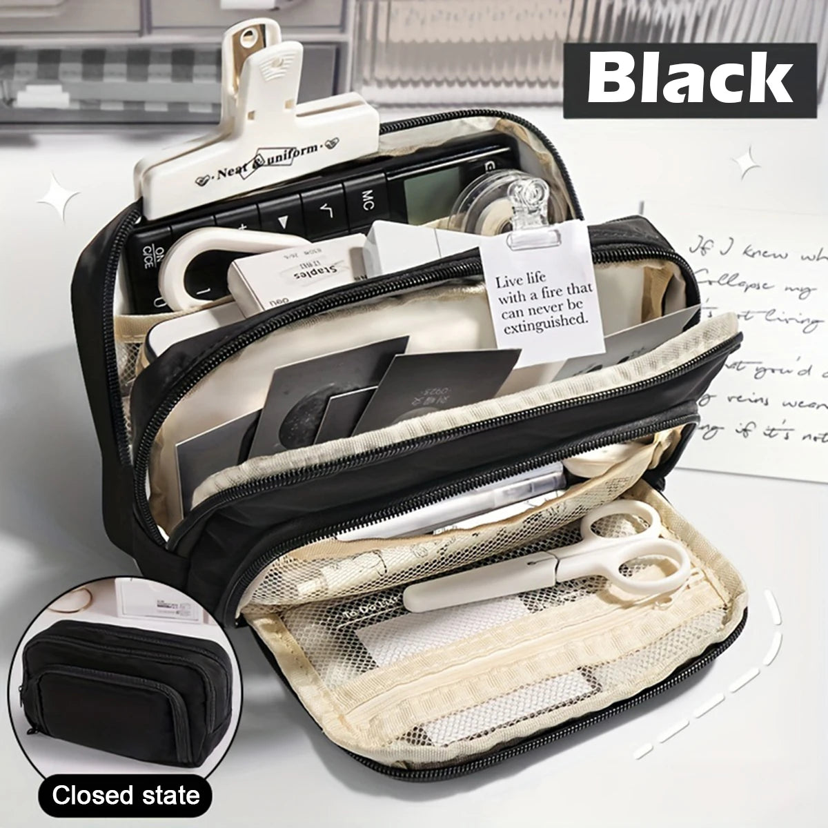 Large Capacity 3 Layers Pen Case