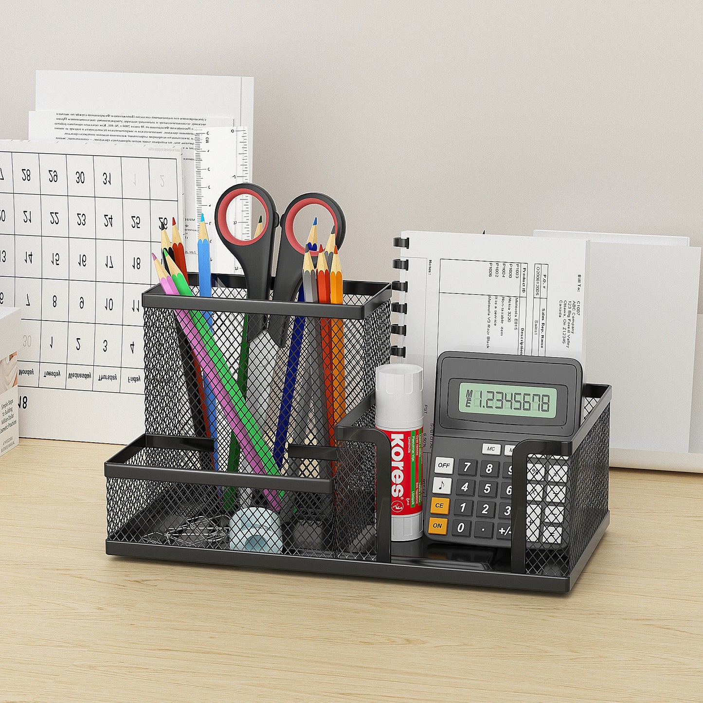 Black Mesh Desk Organizer