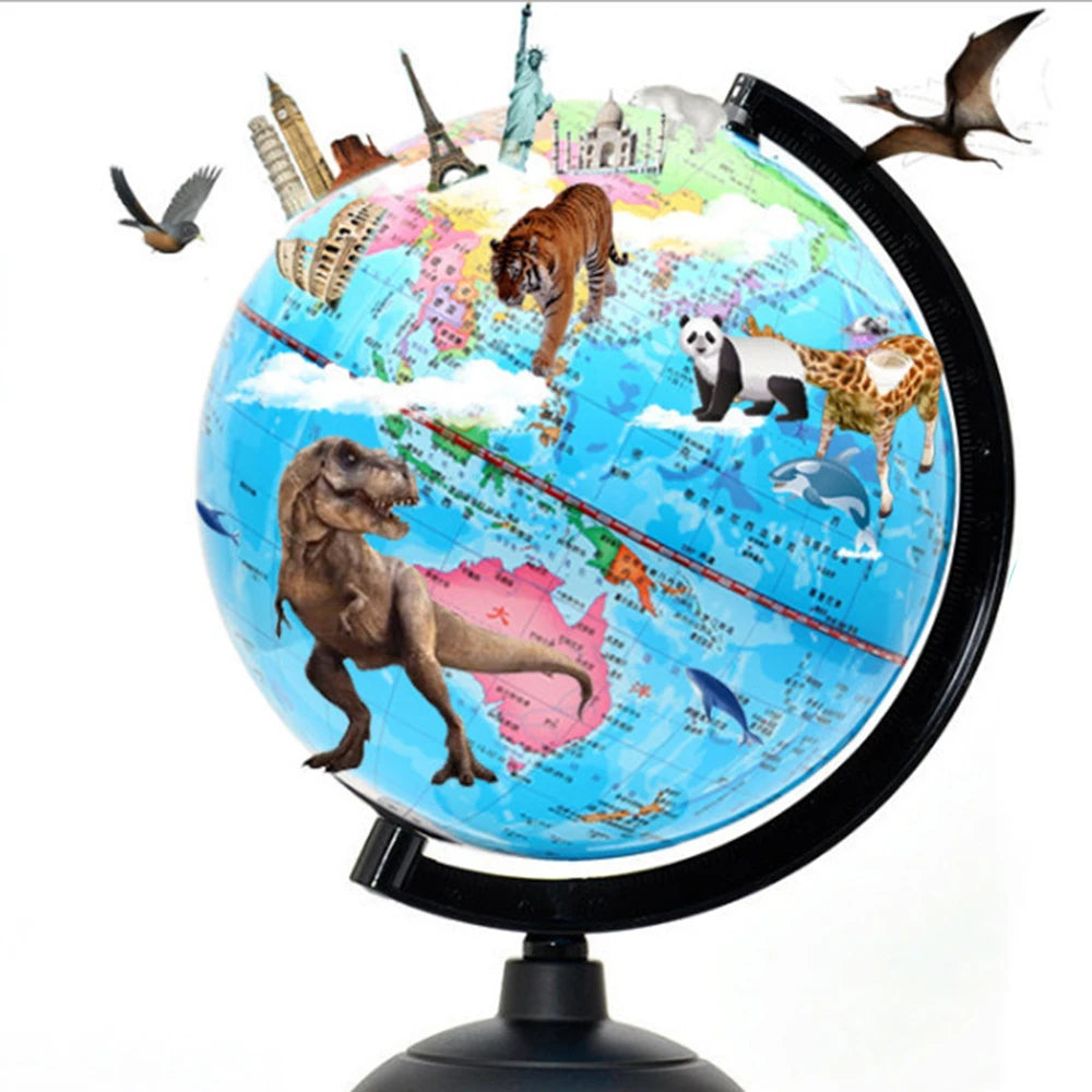 360-Degree Rotating Student Globe Geography Educational Decoration Children Learn Globe World Earth Map Teaching Aids 30X21.5CM