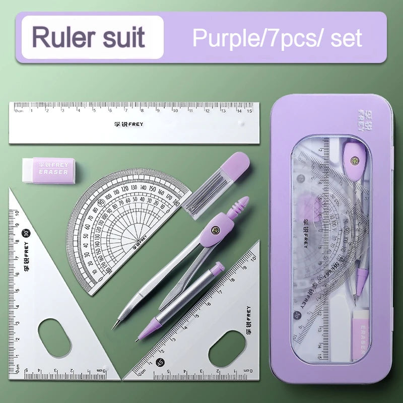 7Pcs/Set Student Compass