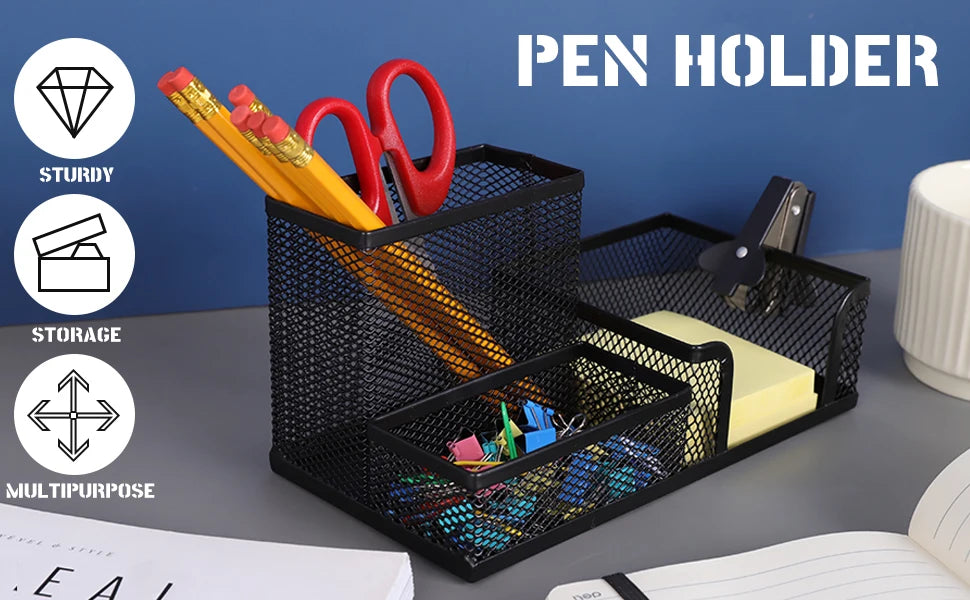 Black Mesh Desk Organizer